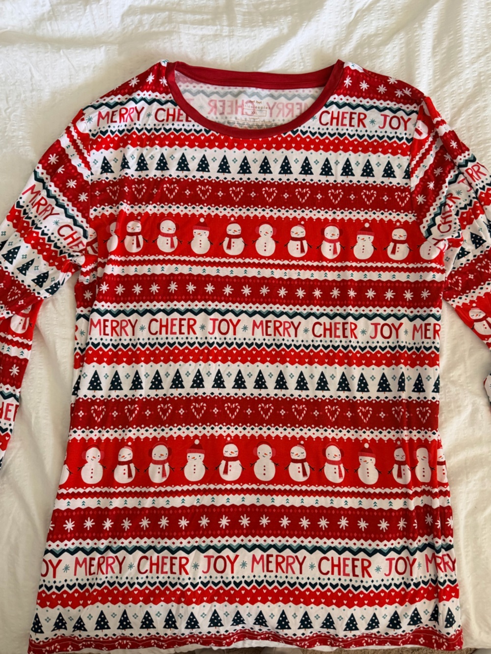 Little Sleepies Mens Holiday 'Merry Cheer Joy' Red Christmas Pajama Top